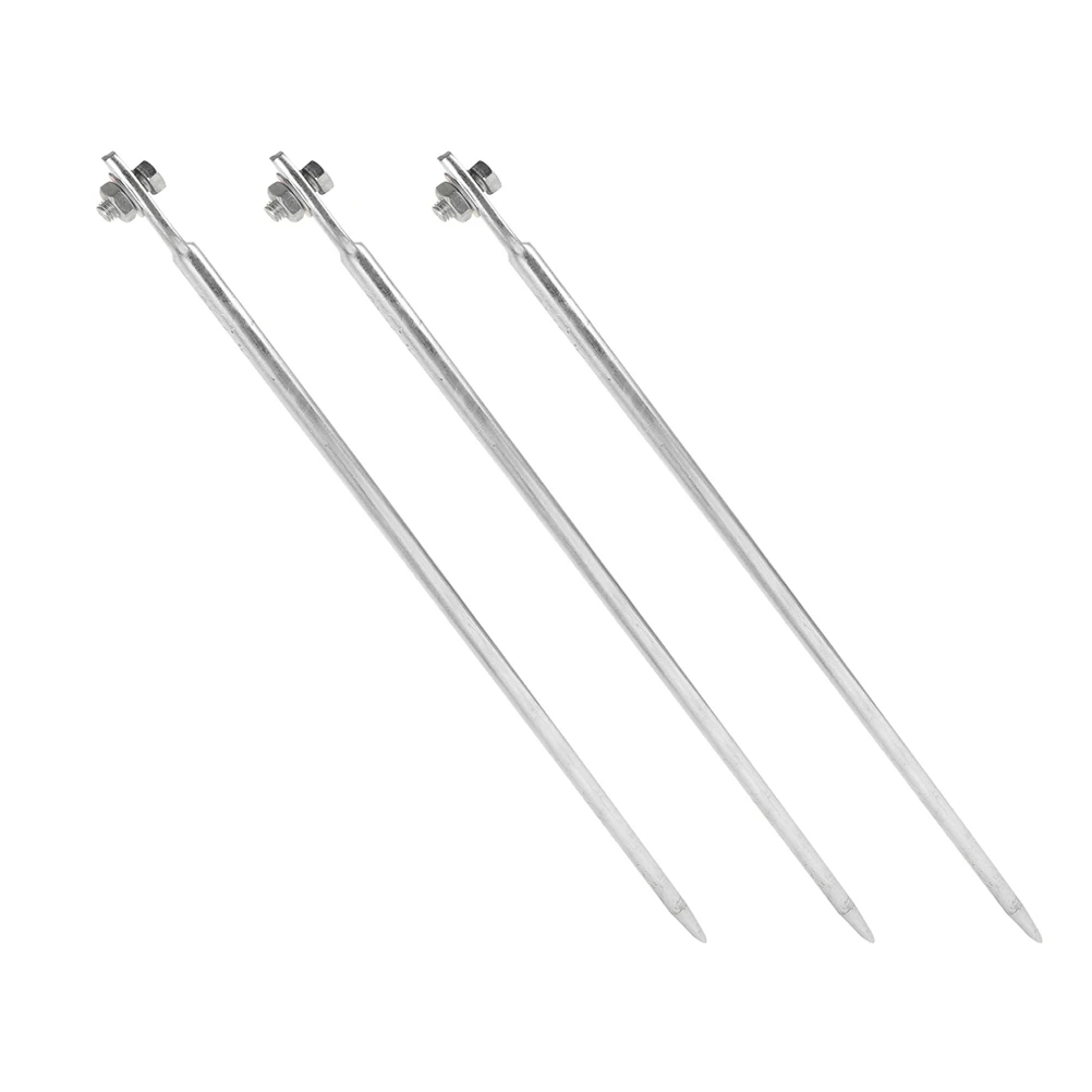 

3 Pcs Ground Rod Electric Fence Grounding Protection Silver Iron Electrical Rods