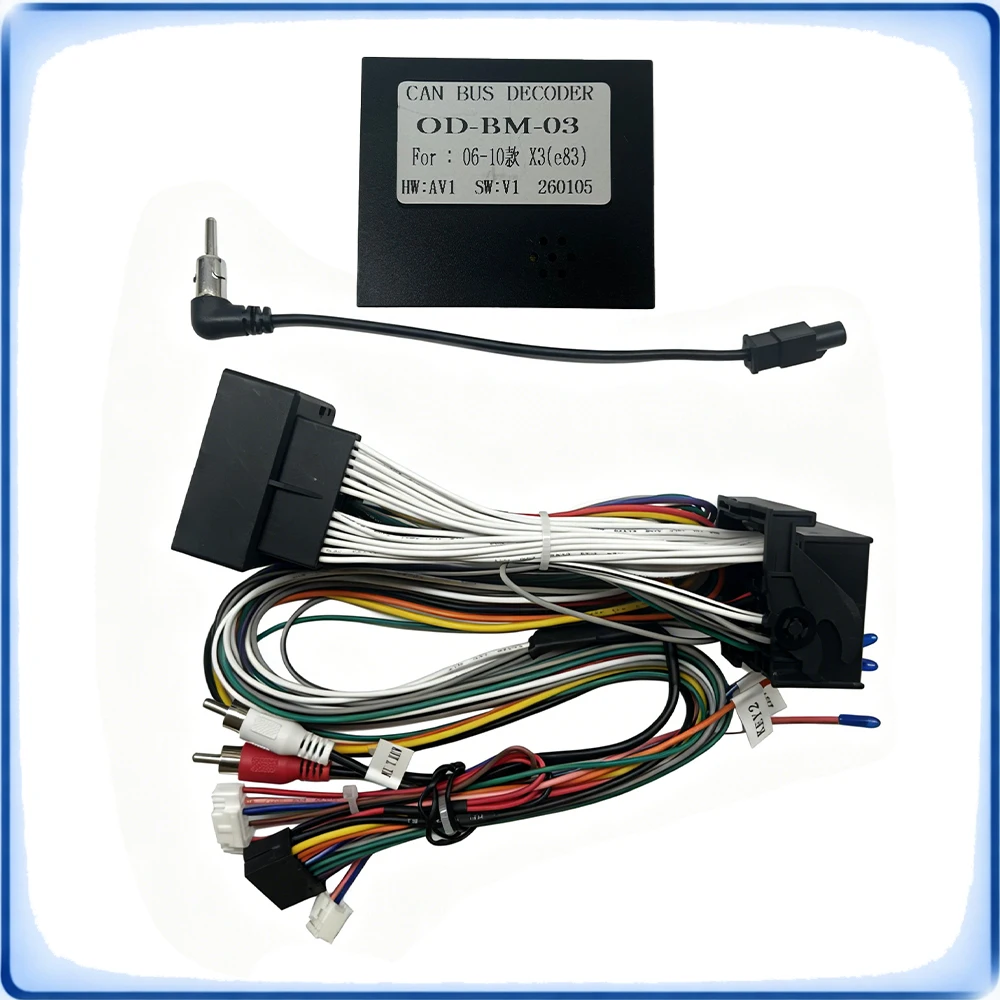 

Quadlock to 16Pin Car Radio Wiring Harness with CANBUS Decoder OUDI OD-BMW-03 for BMW X3 2006-2010 Android Stereo