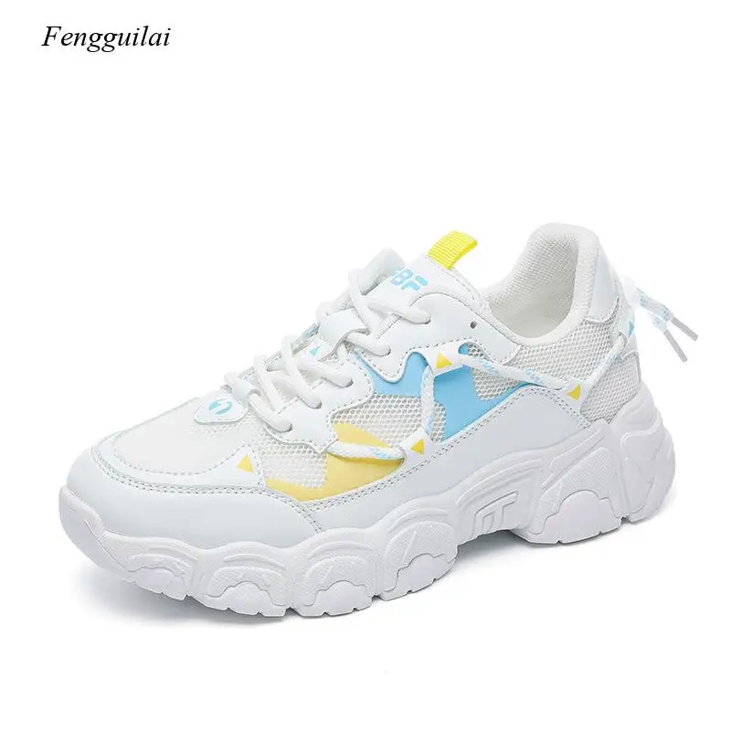 2022 Clunky Sneaker Women's Breathable Mesh Tide All-Match Casual Student Women's Shoes Sneakers Spring and Summer Thick Bottom