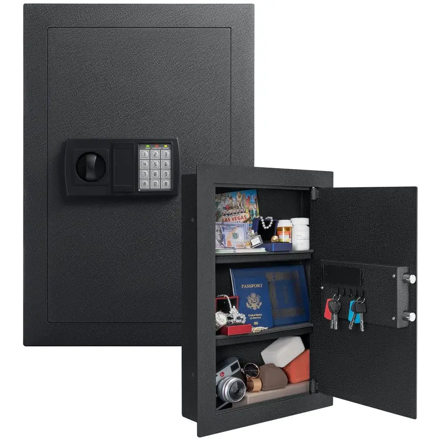 

Safe,Hidden Wall Safe,Hidden Eletronic in Wall Safes between the Studs,Wall Mount Safe,H22.8,W15.4,Black