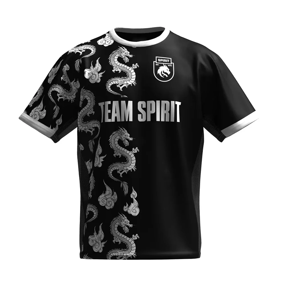 2025 New Team Spirit Джерси Футболка Dota CS GO ESports Игровая форма Мужская футболка Player Donk Спортивный конкурс Одежда Футболки для фанатов