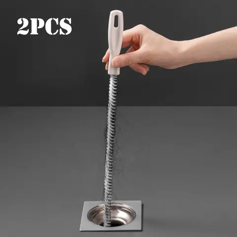 1/2pcs 슈퍼 긴 파이프 준설 브러시 욕실 헤어 하수도 싱크 청소 브러시 유연한 드레인 클리너 방해 플러그 구멍 리무버 도구