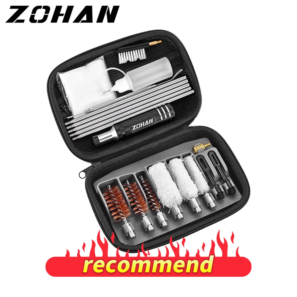 ZOHAN Tactical Shotgun Cleaning Kit For 12 20 410 GA Gauge Hunting Gun With Handles Cotton Mop And Bore Brushs Hunt Accessories