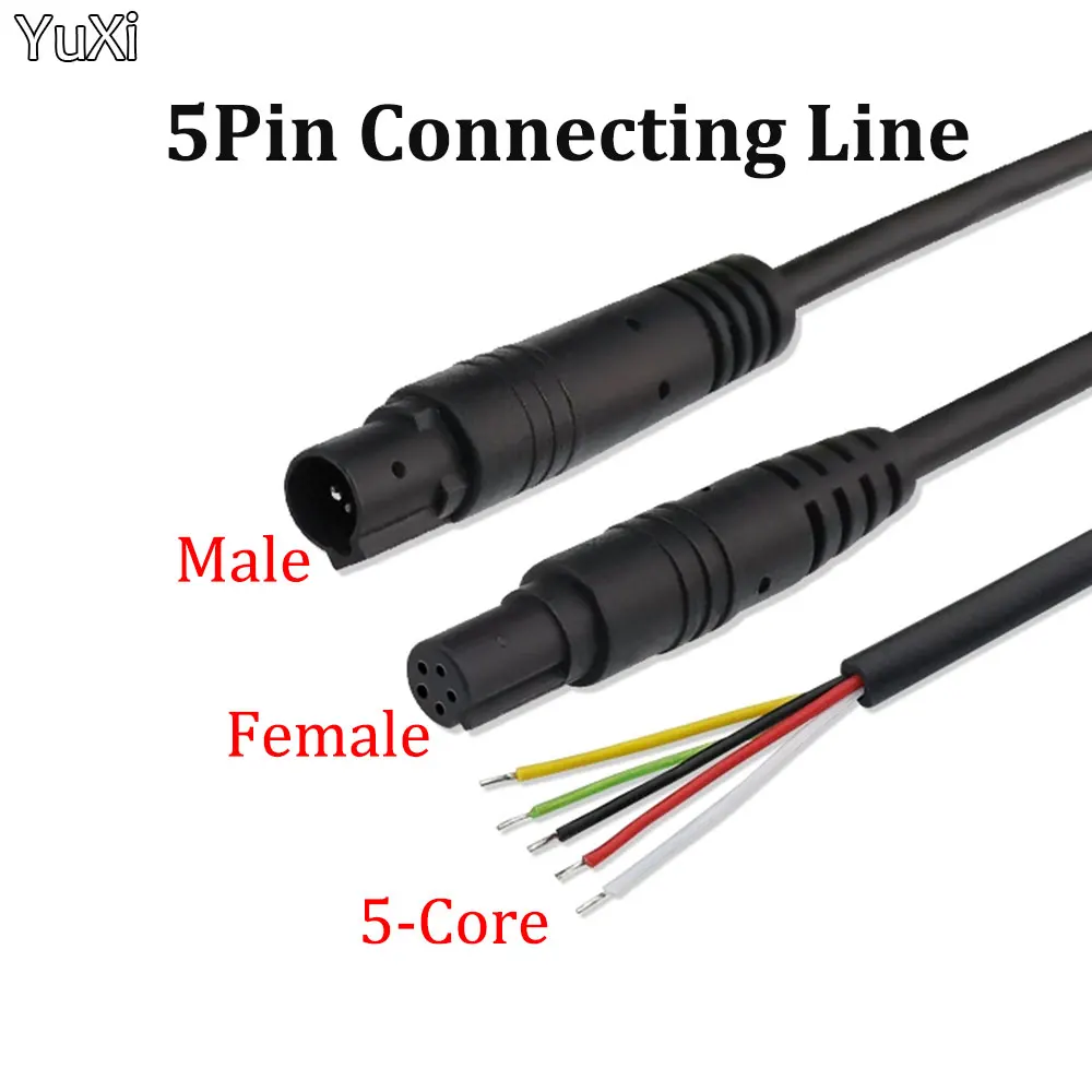 

YUXI 1PCS 5Pin Jack Car DVR Camera Extension Cable HD Monitor Vehicle Rear View/Back Up Camera Wire Male Female Plug Cord