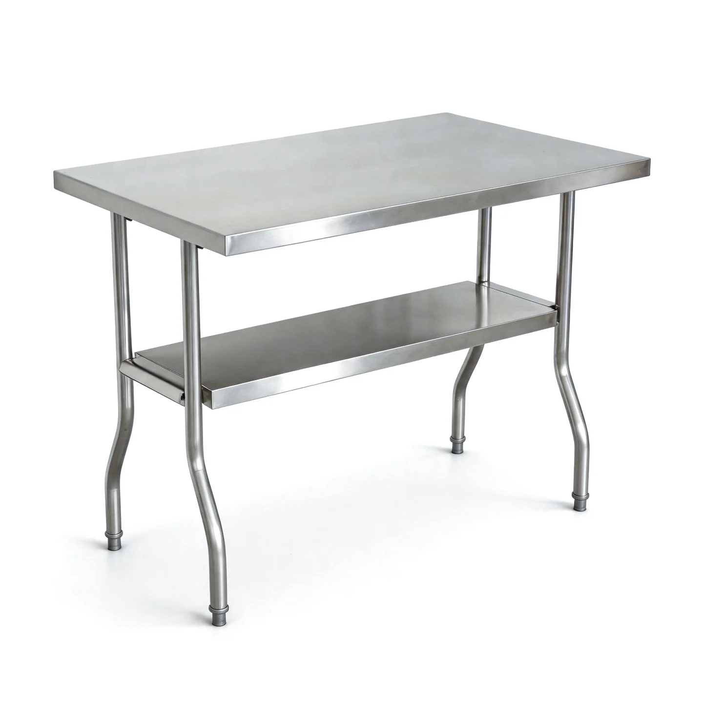 Stainless steel folding table outdoor barbecue stall double layer portable folding table picnic table with lower layer