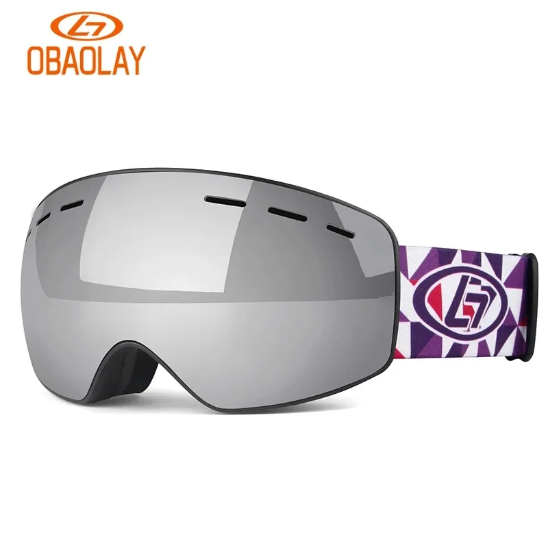 OBAOLAY Children Ski Goggles Snowboard Glasses Double Glasses Lens Anti Fog Anti UV Best Snow Sports Glasses