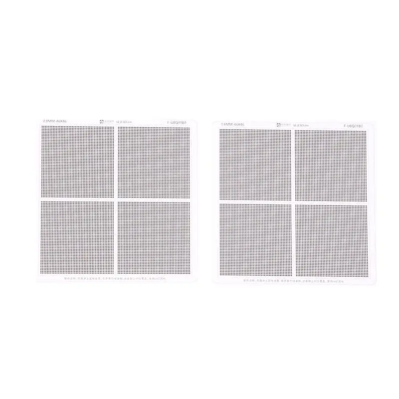 

Hot Sale Hole Spacing 0.3/0.35/0.375/0.4/0.5/0.58/0.6/0.8/1.0mm Universal Green Oil Net UV Solder Mask BGA Reballing Stencil