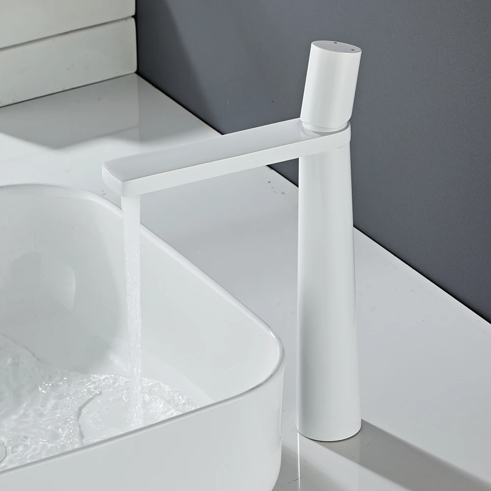 

White Basin Faucet Bathroom Faucet Mixer Tap Black Wash basin Faucet Single Handle Hot and Cold Lavotory Faucet 855921