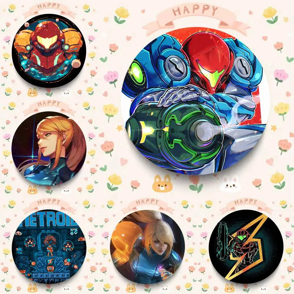 Game Metroid Anime Pins Creative Brooches Character Icon Badges For Clothes Decoration Backpack Accessories Gifts
