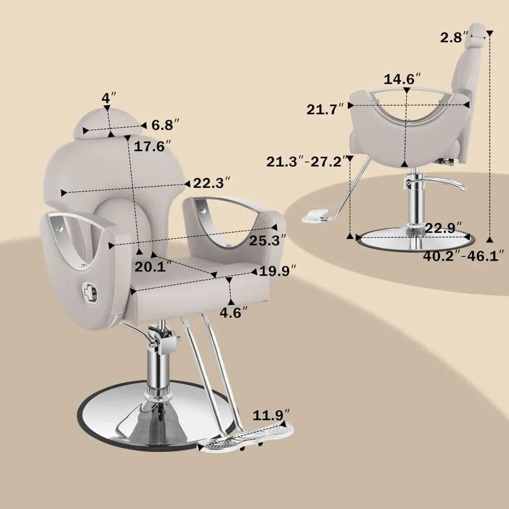 Altura ajustável Barber Chair com Professional Pum hidráulico, Salon Chair, Equipado com Barber Shop