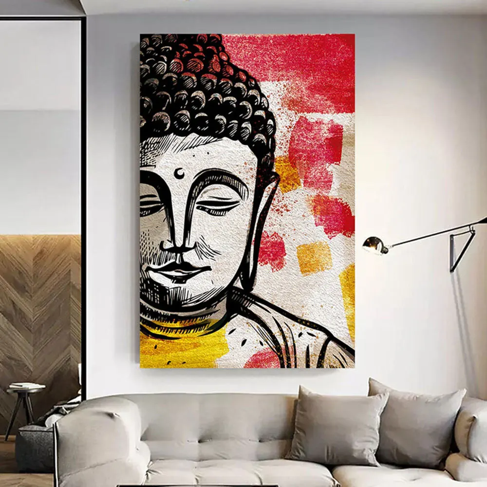 Buddha Mind Canvas Paintings Buddhist Belief Poster Colorful Prints Inspirational Wall Art Picture Living Room Home Decoration