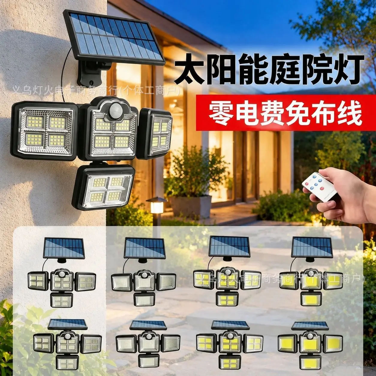 Solar outdoor courtyard wall lamp Home garden Villa integrated split LED human body induction lighting street lamp