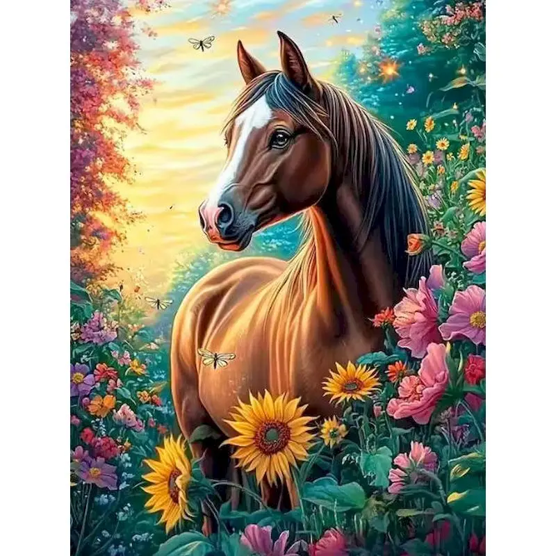 

GATYZTORY DIY Pictures By Number Horse Kits Drawing On Canvas Painting By Numbers Animal Hand Painted Paintings Gift Home Decor