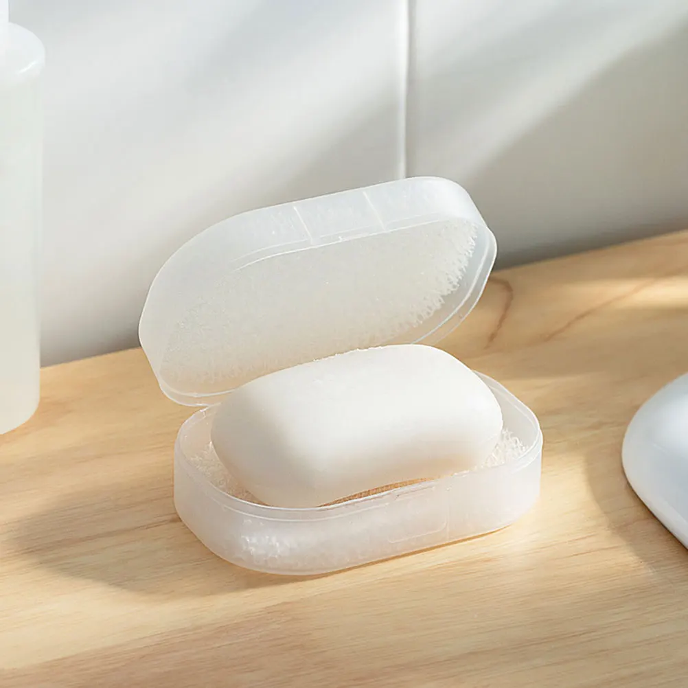 

2Pcs Soap Accessory Dustproof Lightweight Portable PP Material Multi function Soap Accessory Portable Storage Box Case