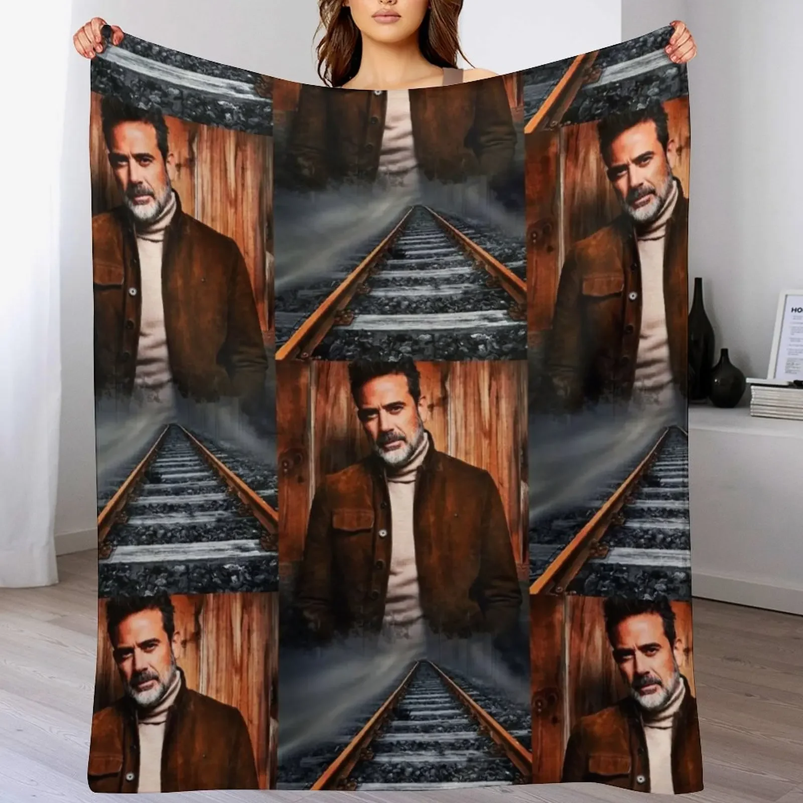 Jeffrey Dean Morgan Throw Blanket Thermal Bed Fashionable Camping Blankets