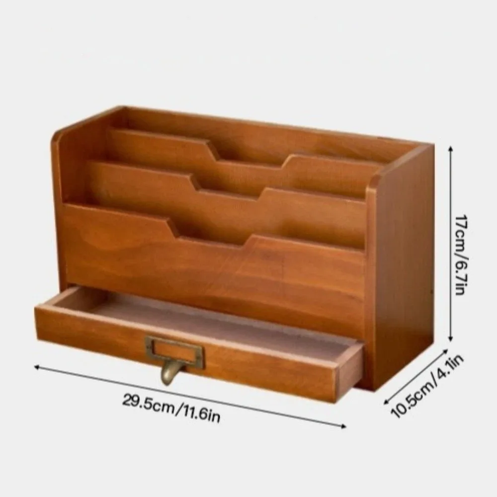 منظم البريد الخشب سطح المكتب درج صندوق تخزين خمر متعددة الوظائف صندوق فرز الملفات منظم البقالة منظمة المنزل