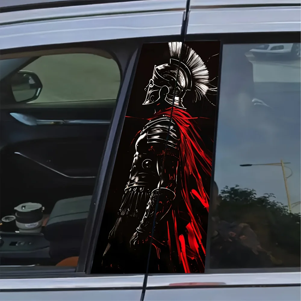 Spartan Warrior Cartoon Car Sticker Waterproof Scratch Resistant Vinyl Sticker for Glass Metal Plastic and Wood Surfaces