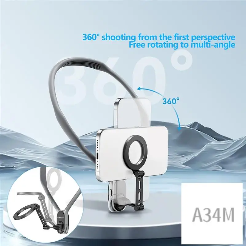 A34M-Earldom Magnetic Mobile Phone Hanging Neck Bracket Suitable For Phone Hanging Neck Bracket Fast Disassembly Bracket Filming