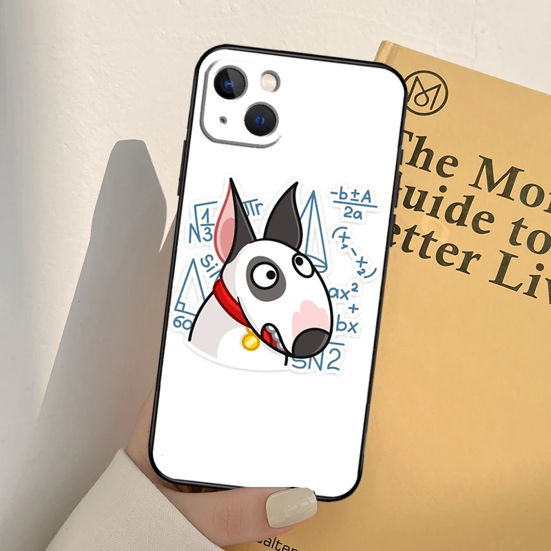 Bull Terrier Dog Puppies Funny Phone Case For iPhone 16 15 14 Pro Max Plus 11 12 13 Pro Max XS 6 12 13 Mini Cover Shell