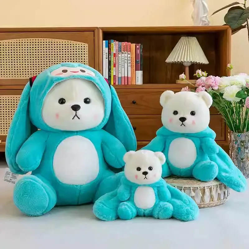 Popular online celebrity turned bear doll plush toy Hatsune Miku cross dressing bear doll girl birthday gift