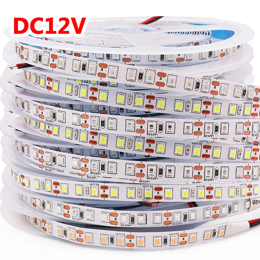 12V 24V LED Strip Light SMD 2835 120Leds/m No Voltage Drop LED Tape 5m 10m 15m 20m Flexible Ribbon Diode Ice Blue Red Green Pink