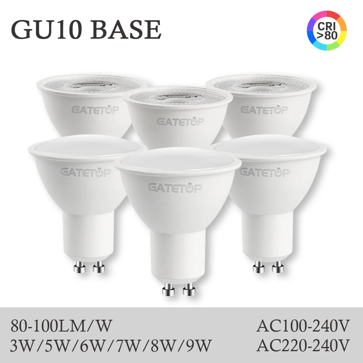 

5pcs LED GU10 Spot Light 5W 6W 7W 8W 9W Bulb No Fliker GU10 AC220V 120V Replace 40W Halogen Lamp for Home Lighting Derection