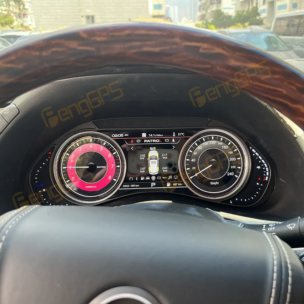 12.3 Inch Digital Cluster Odometer Screen For Nissan Y62 LCD Instrument Panel Virtual Cockpit Speed Meter Car Dashboard