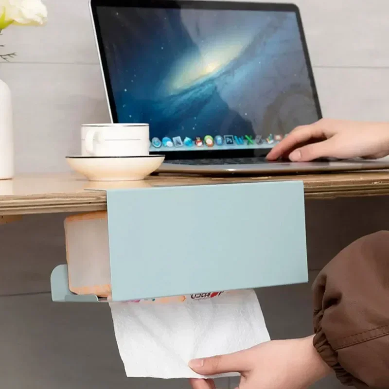 Tissue Box Under Cabinet Paper Towel Holder Multi-functional Iron Strong load-bearing Paper Towel Rack Desk Kitchen Accessories