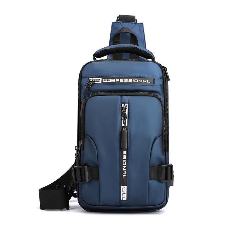 USB Charging Vintage Crossbody Bag For Men Portable Waterproof Shoulder Messenger Bags Male Travel Short Trip Chest Bag Fit