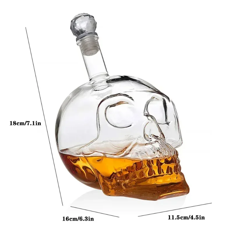 Creative Crystal Skull Head Glass Bottle Whiskey Vodka Wine Bar Decanter Whisky Beer Spirits Cup Transparent Wine Drinking Cups