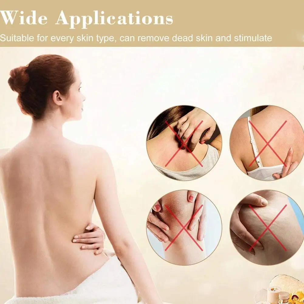 Bamboe doucheborstel met zachte en stijve borstelharen, dubbelzijdig lange handgreep, rugschrobmachine, lichaamspeeling, natte of droge borstel