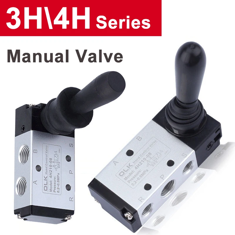 Pneumatic Manual Valve 4H210-08 4H310-10 4H410-15 3H210-08 3H10-10 4HA Spring Return 5 Way 3 Way Hand Lever Control Air Valve