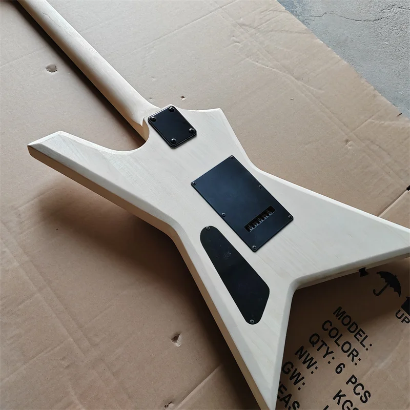 Special-Shaped Electric Guitar without Paint, 2-Way Vibrato Bridge, Sample Stock, just one Piece