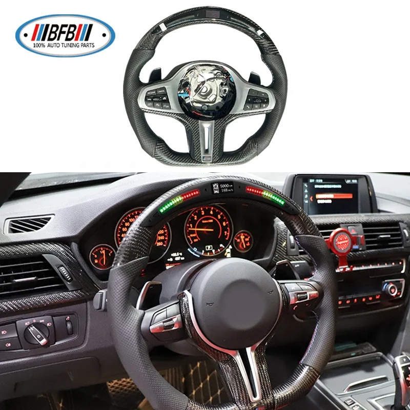 

Real Carbon Fiber Steering Wheel LED Customized Steering Wheel For G02 G05 G06 G14 G15 G16 G17 G20 G30 G80 G82 F92 F90 M5