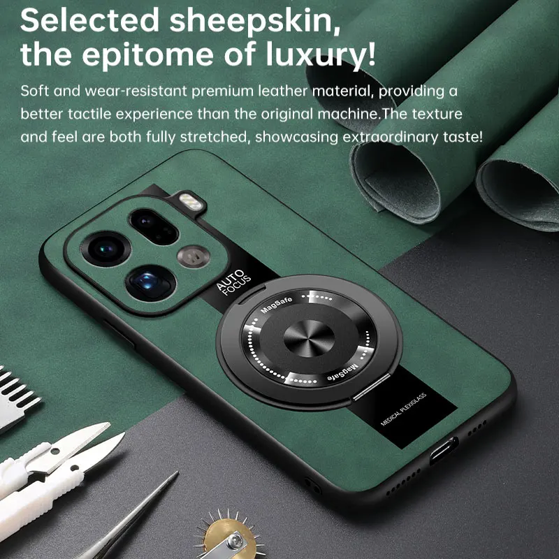 لهاتف OPPO Find X9 Pro X8 حافظة أنيقة 360 ° غطاء دوار من الجلد الفاخر صديق للبشرة ومضاد للسقوط لهاتف OPPO Find X8 Ultra #6