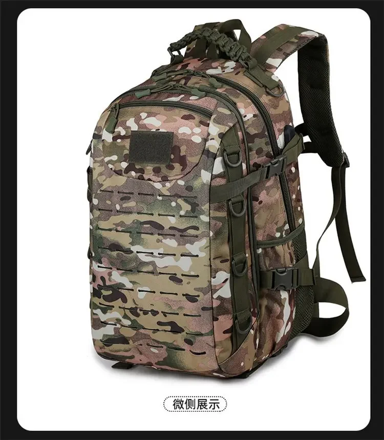 Taktische Outdoor-Tarnrucksack mit zwei Schultergurten - Neues Modell Rucksack - Multifunktionale wasserdichte Tasche für Militär-Enthusiasten und Pendler – Detail 9