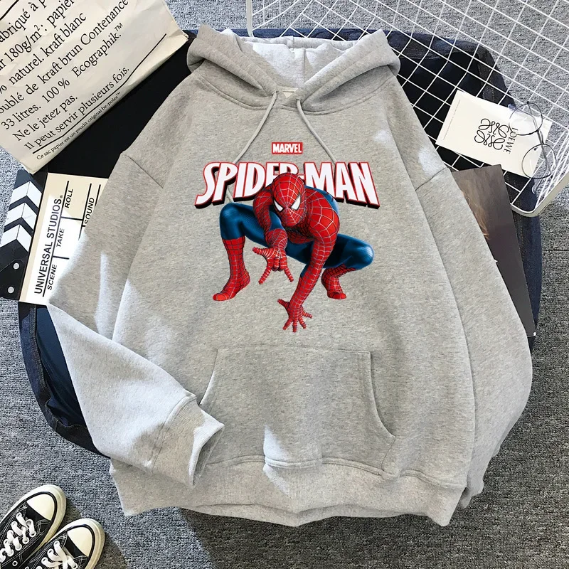 Anime Sweatshirts Spiderman Hoodie Funny Cartoon Sweatshirt Kawaii Cute Super Hero Spider Man Hoodies Unisex Harajuku Graphic