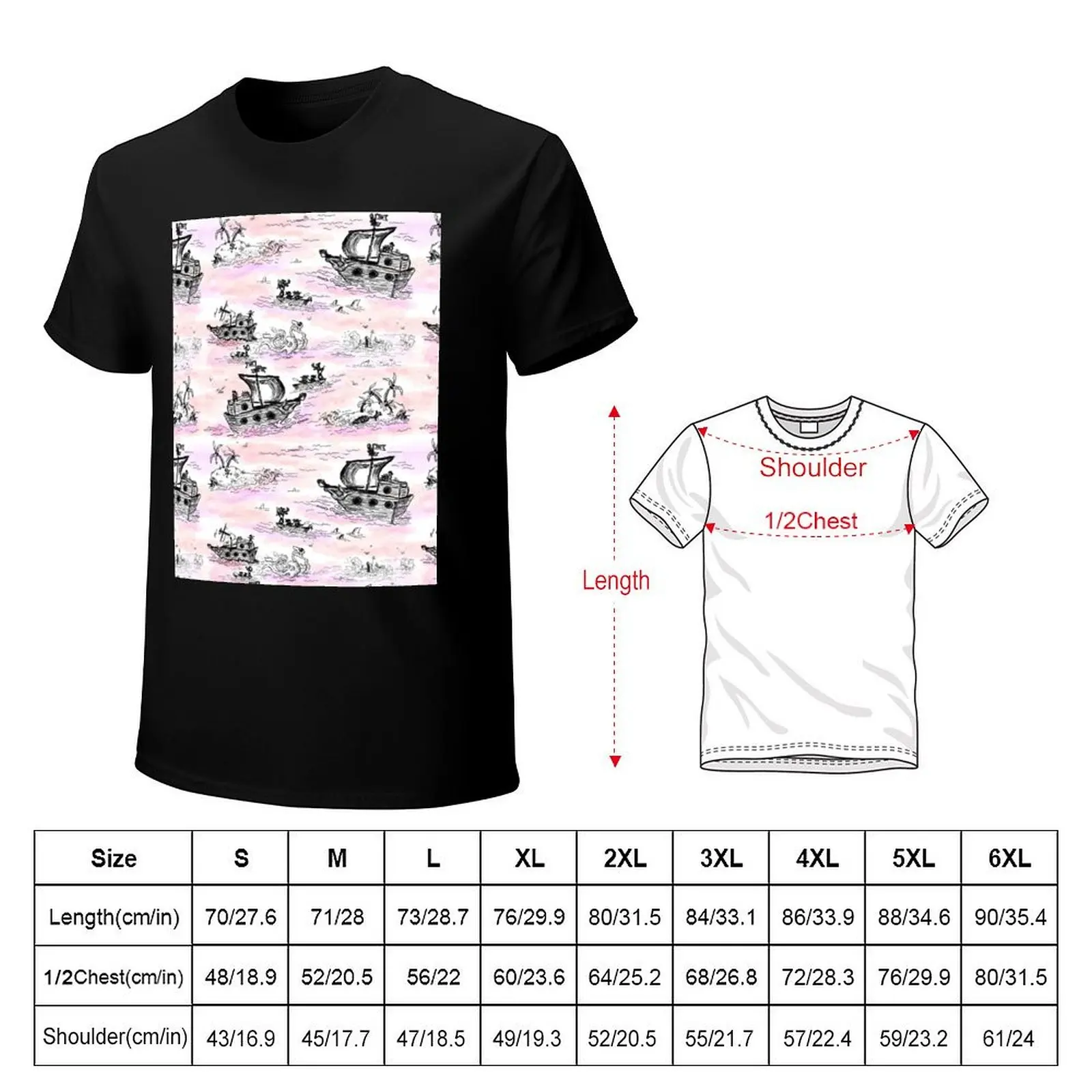 Pirates Toile Sunset T-Shirt man t shirts cotton T-Shirt