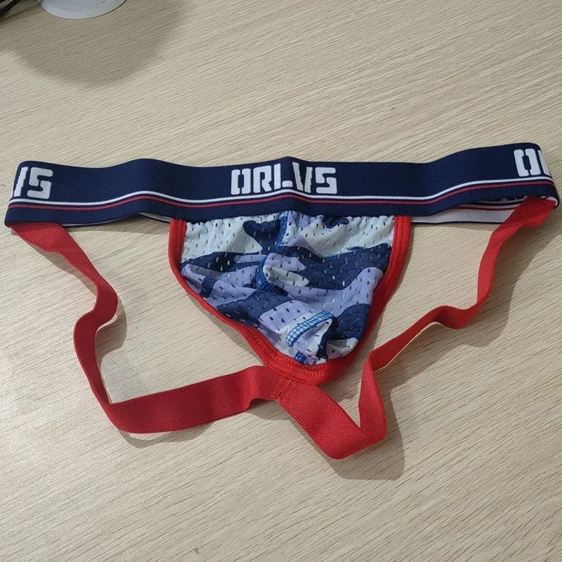 ORLVS Double Dress, Blue Men's Brief Fashion Thong