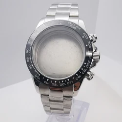 40mm sapphire glass silver rose gold gold watch case strap fit VK63 VK64  movement