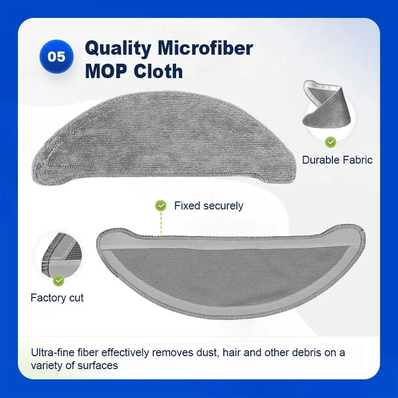 Dust Bags Filter For Xiaomi Roidmi Eve Plus Mop Cloth Main Side Brush Robot Vacuum Cleaner Accessories Spare Parts For Home