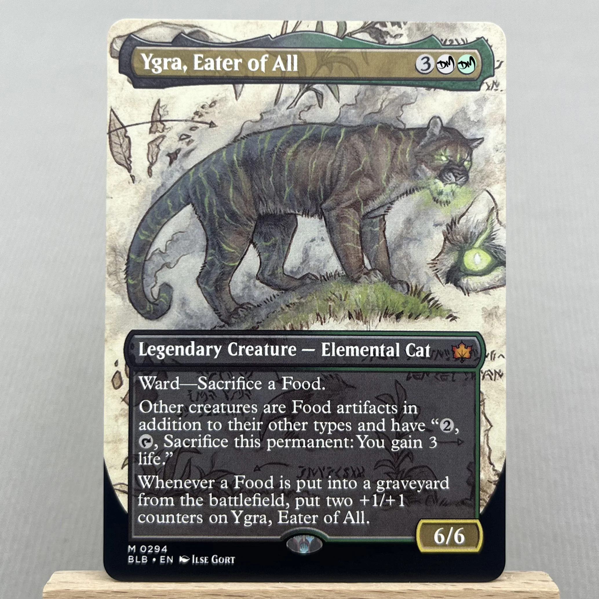 BLB BLC MH3 OTP HOLO7-Ⅰ02 Tcg cards magical German Black Core Three Tree City Maha, Its Feathers the Night Ygra, gather