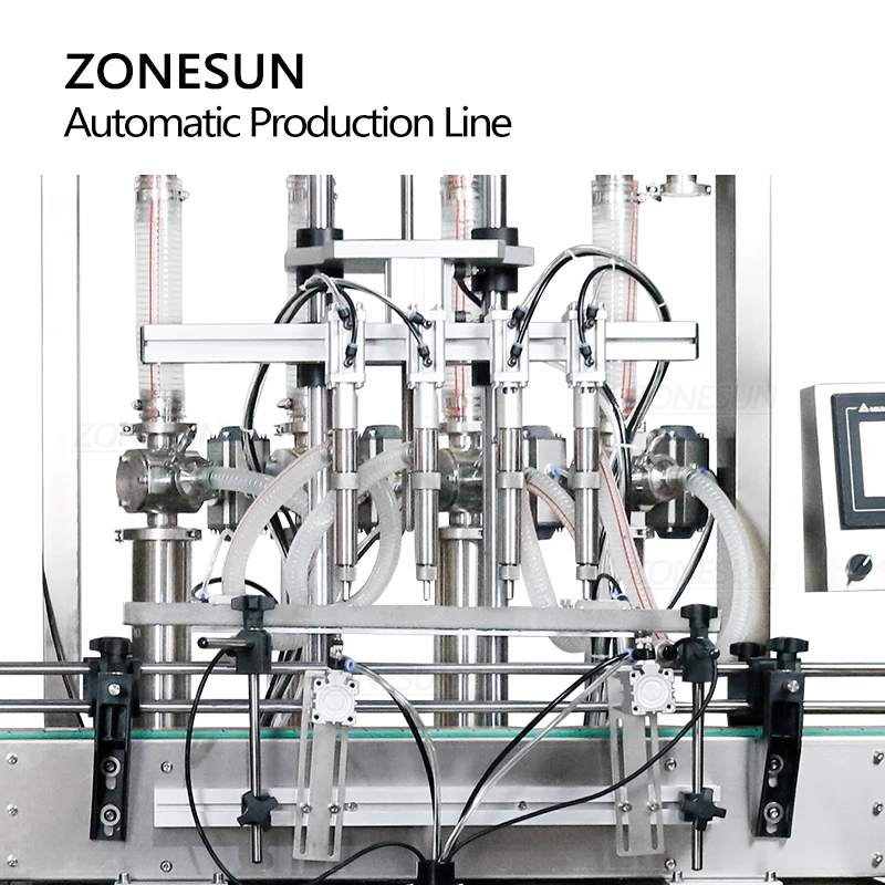 ZONESUN Automatic Filling Capping Labeling Packing Machine Paste Liquid Honey Cream Oil Shampoo Glass Round Bottle Production