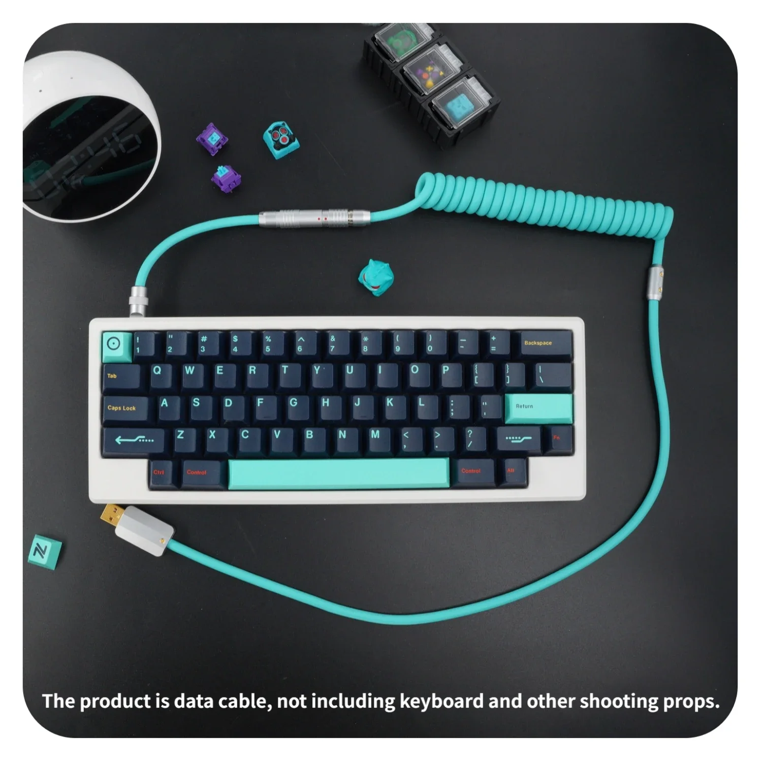 GeekCable Handmade Custom Mechanical Keyboard Data line Rage Meow Super Elastic line Rubber Tiffany