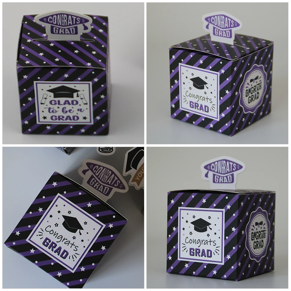 

50pcs Graduation y Boxes Square Cap Favor Boxes Party Sweets Container Gift Packaging Box Gift Packaging Box Stable Bottom