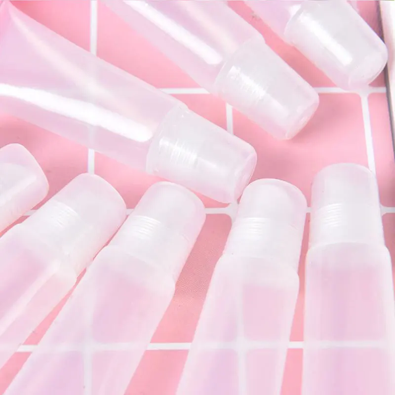 10Pcs 5/10/15ml ลิปสติก Lip Balm Soft Tube แต่งหน้าบีบ CLEAR Lip GLOSS คอนเทนเนอร์