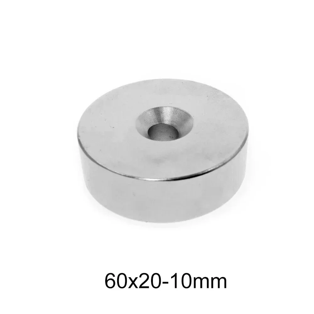 

60x20-10 мм мощный магнит 60x20 мм отверстие 10 мм большие круглые сильные магниты 60*20-10 для домашних холодильников, офисов DIY