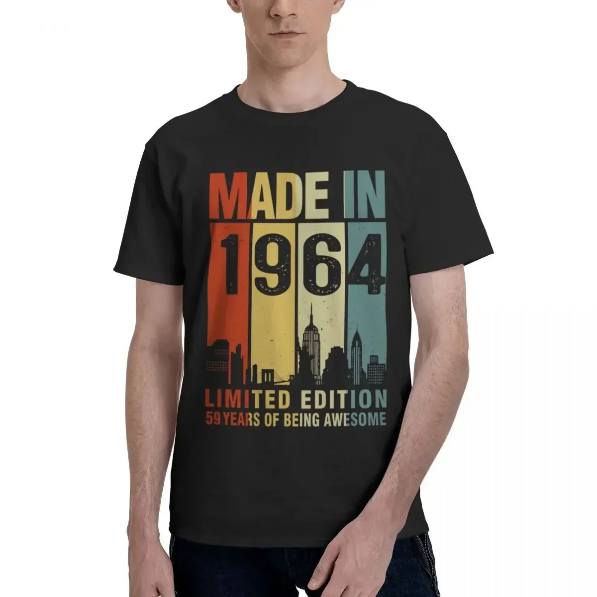 Idea Mens  Men T Shirt Made In 1964 Limited Edition 60 Years Of Being Awesome T Shirt  Harajuku  Graphic T Shirts  Men Clothing