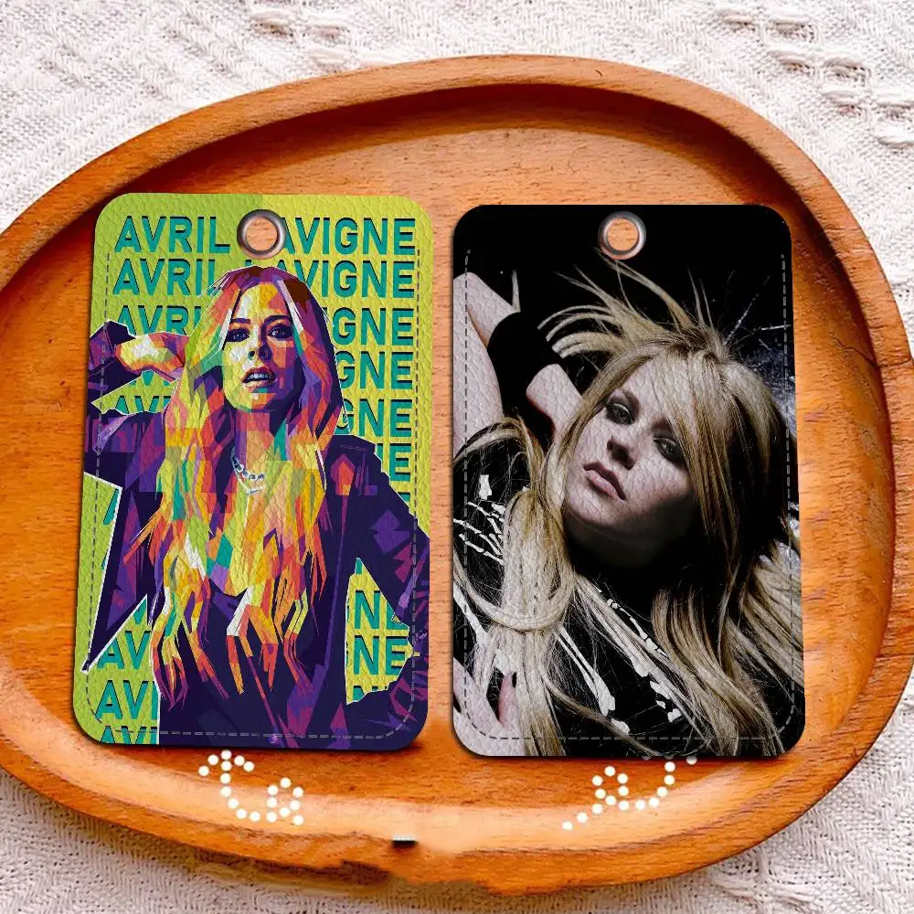 

Hot Singer A-Avril L-Lavigne Holder Keychain With Keychain For Access Card Bus Pass & Card Credit ID Bank Card Protective Case