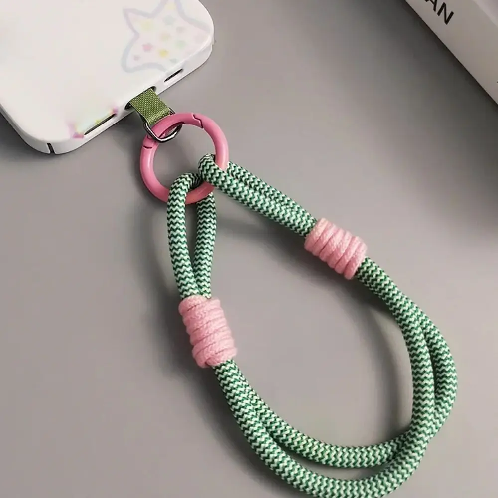 Cordão De Telefone De Nylon Portátil Chaveiro, Corda Anti-perdida, Cores De Doces Simples, Correias De Pulso, Acessórios Do Telefone